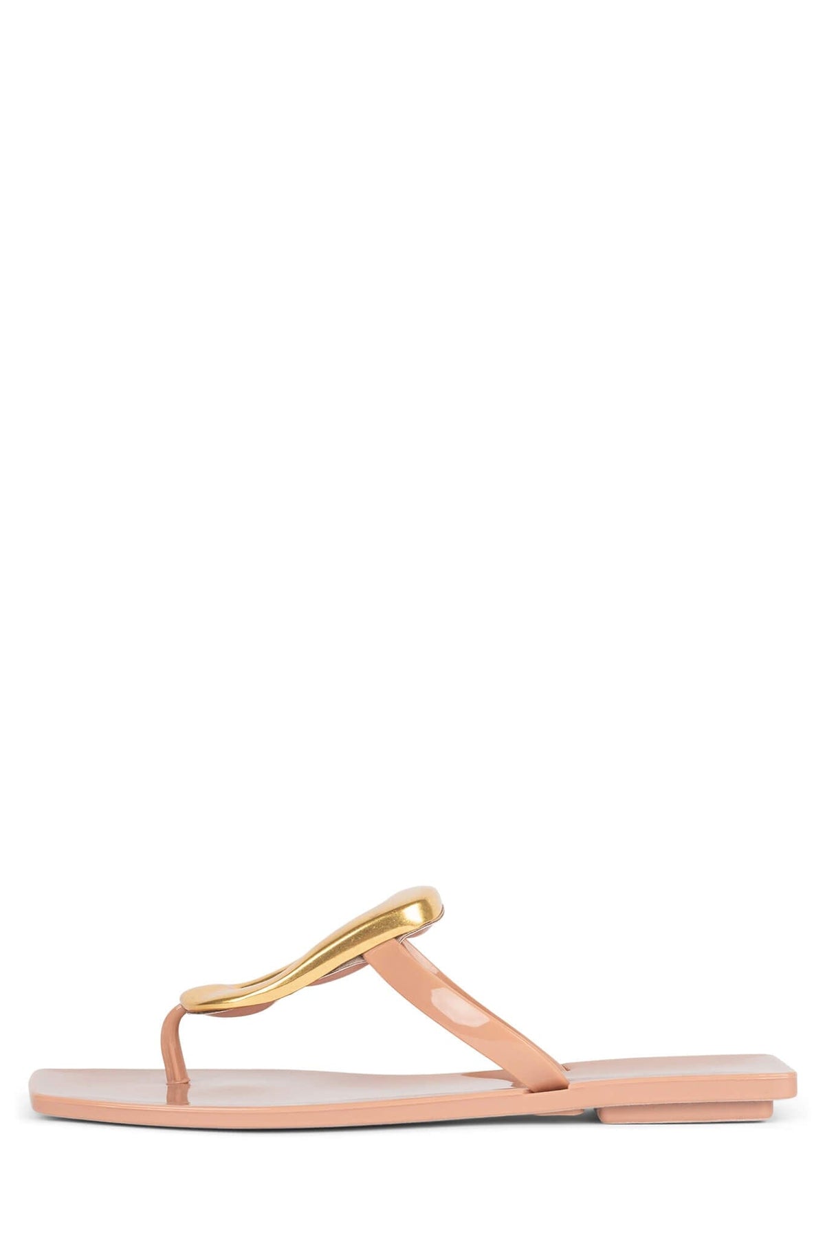 Jeffrey Campbell Linques Jelly Sandal in Beige Shiny Gold