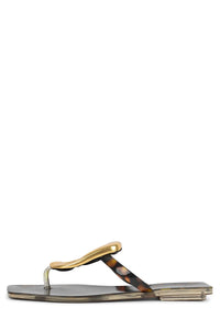 Jeffrey Campbell Linques Jelly Sandal in Tortoise Gold