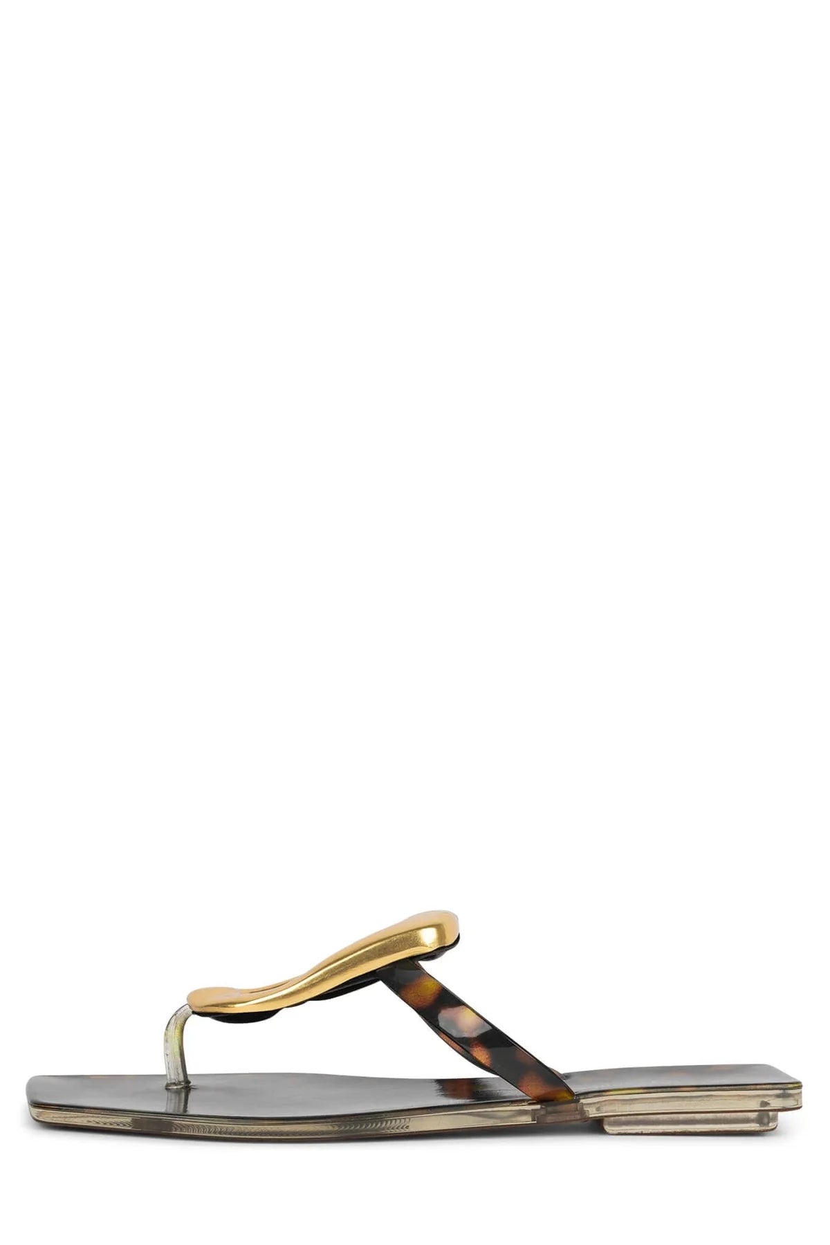 Jeffrey Campbell Linques Jelly Sandal in Tortoise Gold