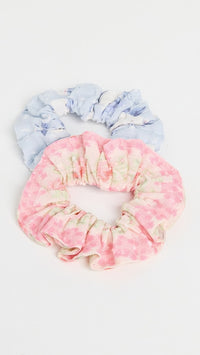 Love Shack Fancy Namina Scrunchie Set in Pink Sky
