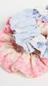 Love Shack Fancy Namina Scrunchie Set in Pink Sky