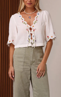 Shore Maggie Tie Front Top