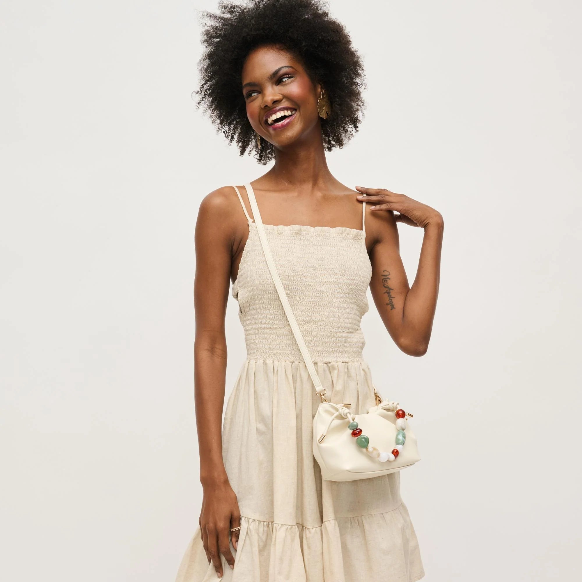 Yzabelle Beaded Handle Crossbody Bag