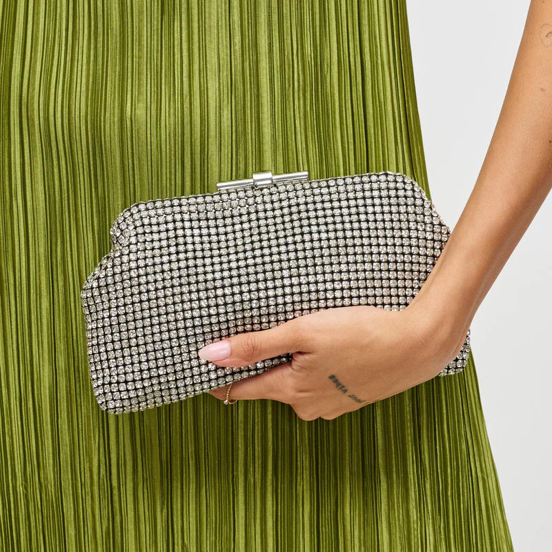 Delfina Evening Bag in Silver
