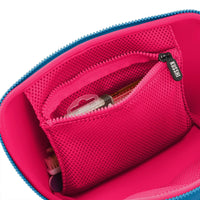 KUSSHI Neoprene Makeup Bag in Midnight Teal/Raspberry
