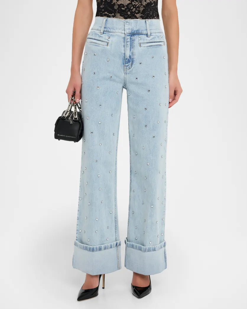 Generation Love Raquel Embellished Wide-Leg Jeans