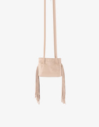 REMI/REID Noe Fringe Faux Suede Short Bag in Foundation