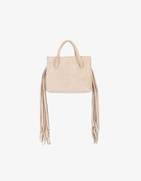 REMI/REID Noe Fringe Faux Suede Short Bag in Foundation