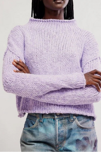Free People Opal Sweater in Purple Satin