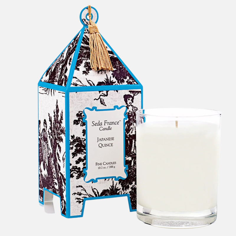 Japanese Quince Classic Toile Pagoda Box Candle