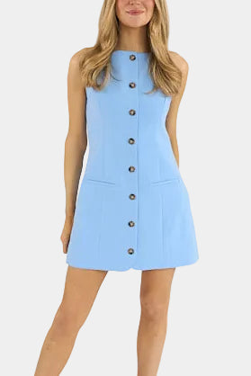 French Connection Azra Twill Square Neck Mini Dress
