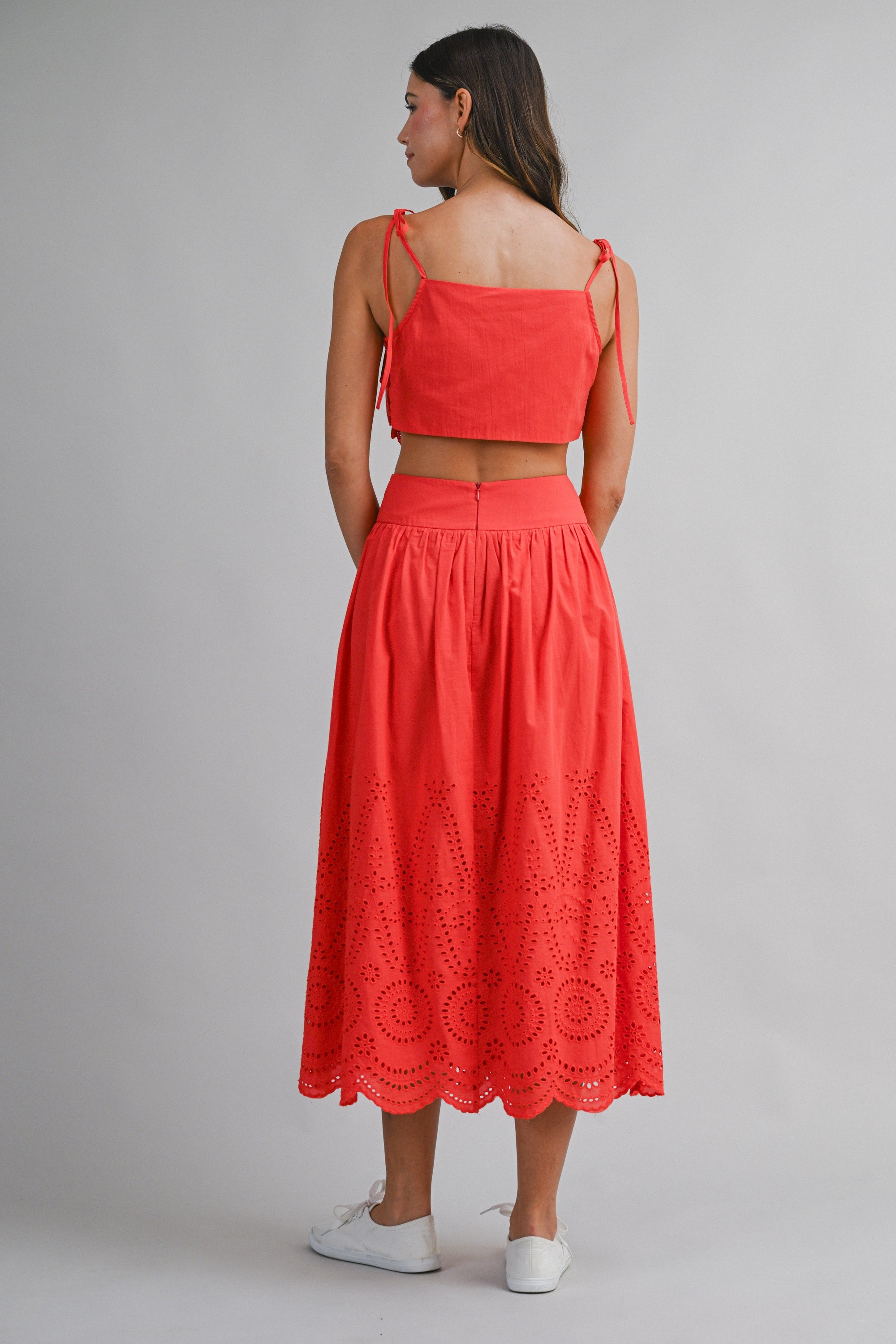 Bailey Embroidered Top & Midi Skirt Set