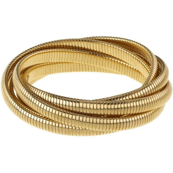 Janis Savitt Gold 5 Row Cobra Bracelet