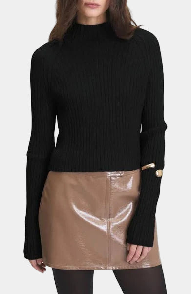 Deluc Randy Crop Sweater in Black