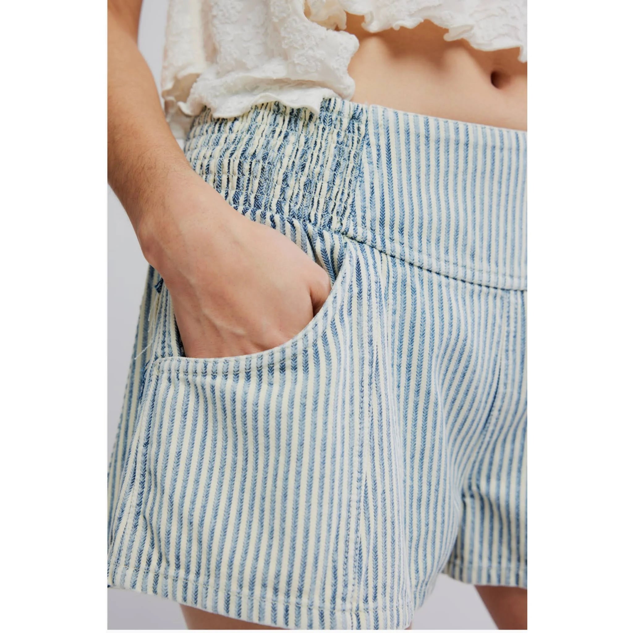Free People Luna Railroad Shorts
