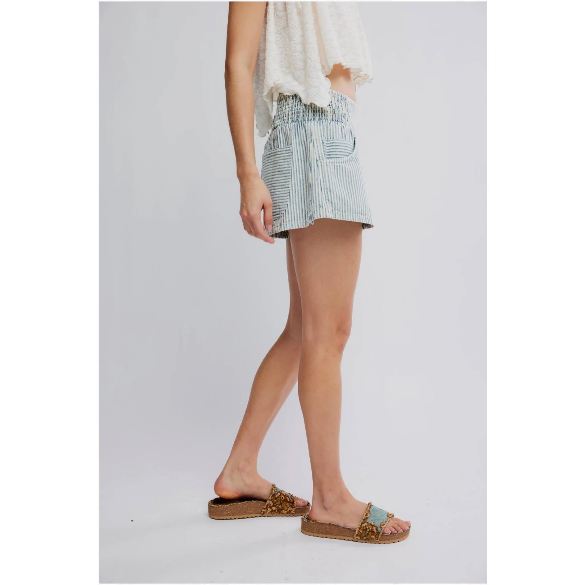 Free People Luna Railroad Shorts