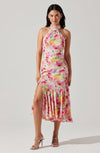 ASTR the Label Caspia Dress in Pink Multi Coral