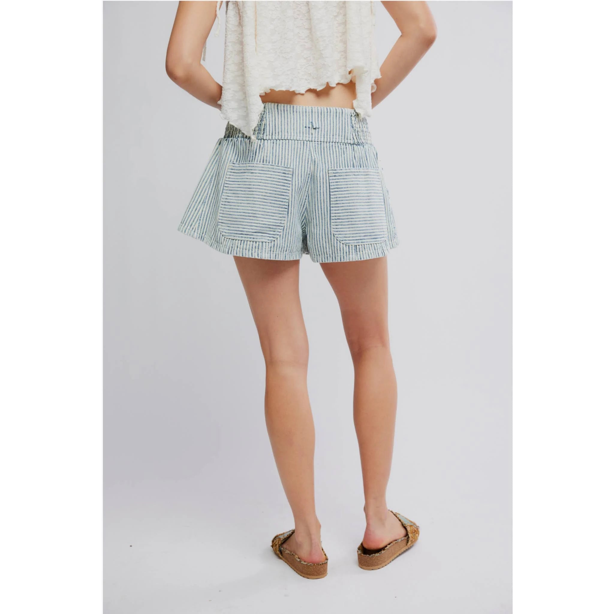 Free People Luna Railroad Shorts