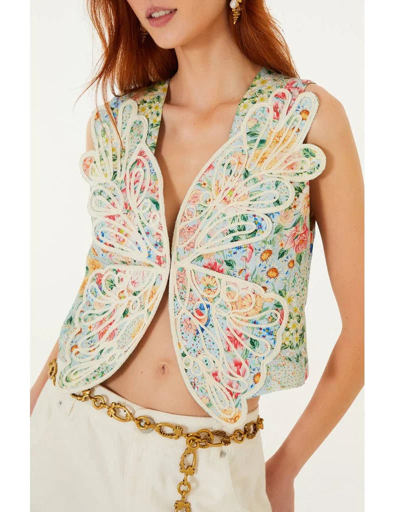 FARM Rio Rendeira 3D Linen Vest Top