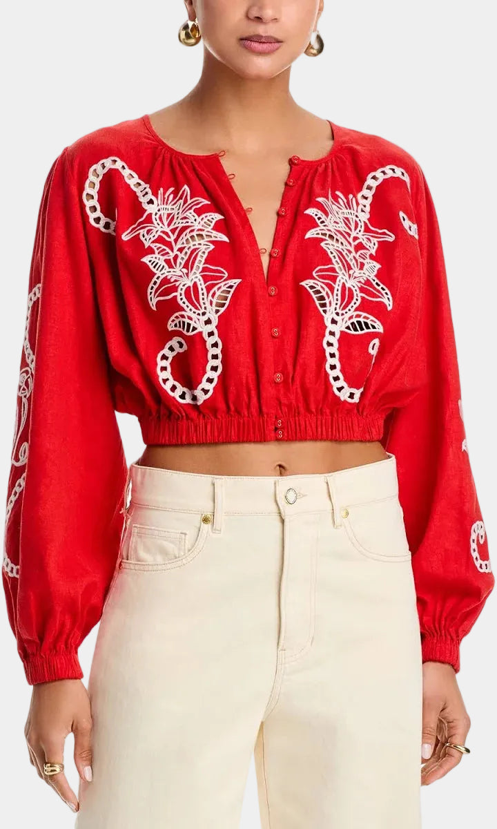 FARM Rio Richelieu Long Sleeve Top