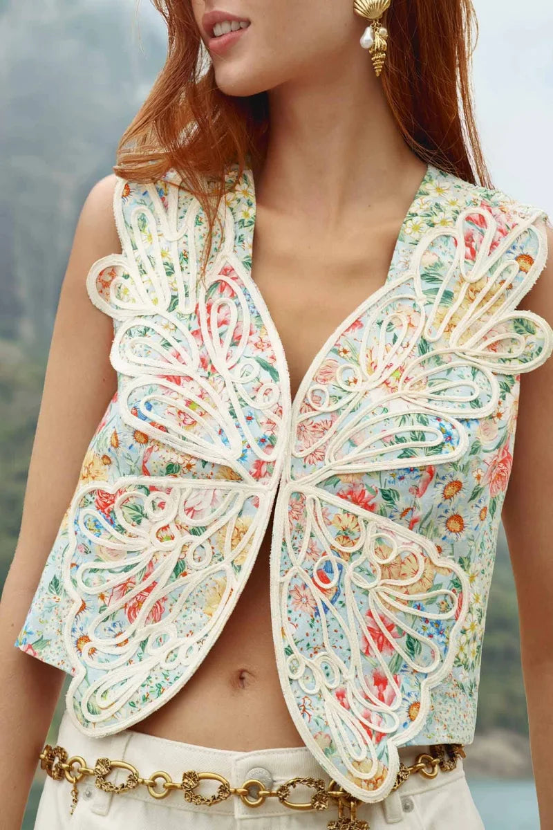 FARM Rio Rendeira 3D Linen Vest Top
