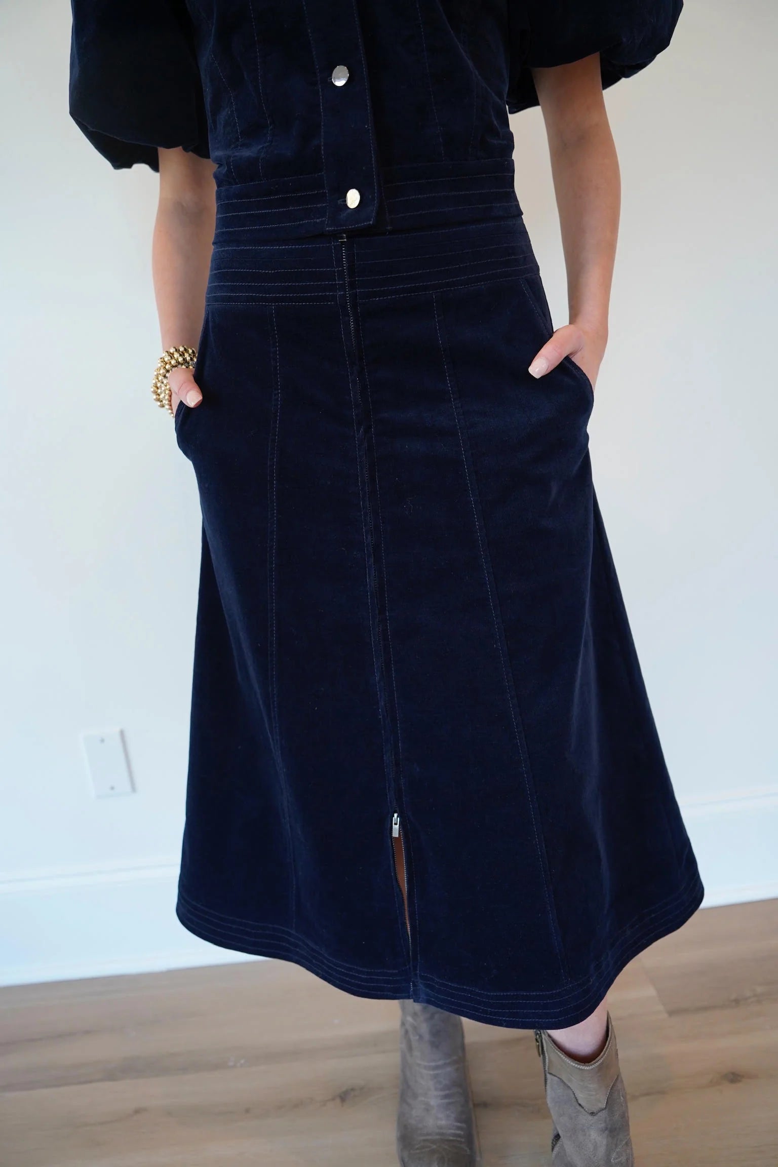 SHUG Elizabeth Zip Up Maxi Skirt