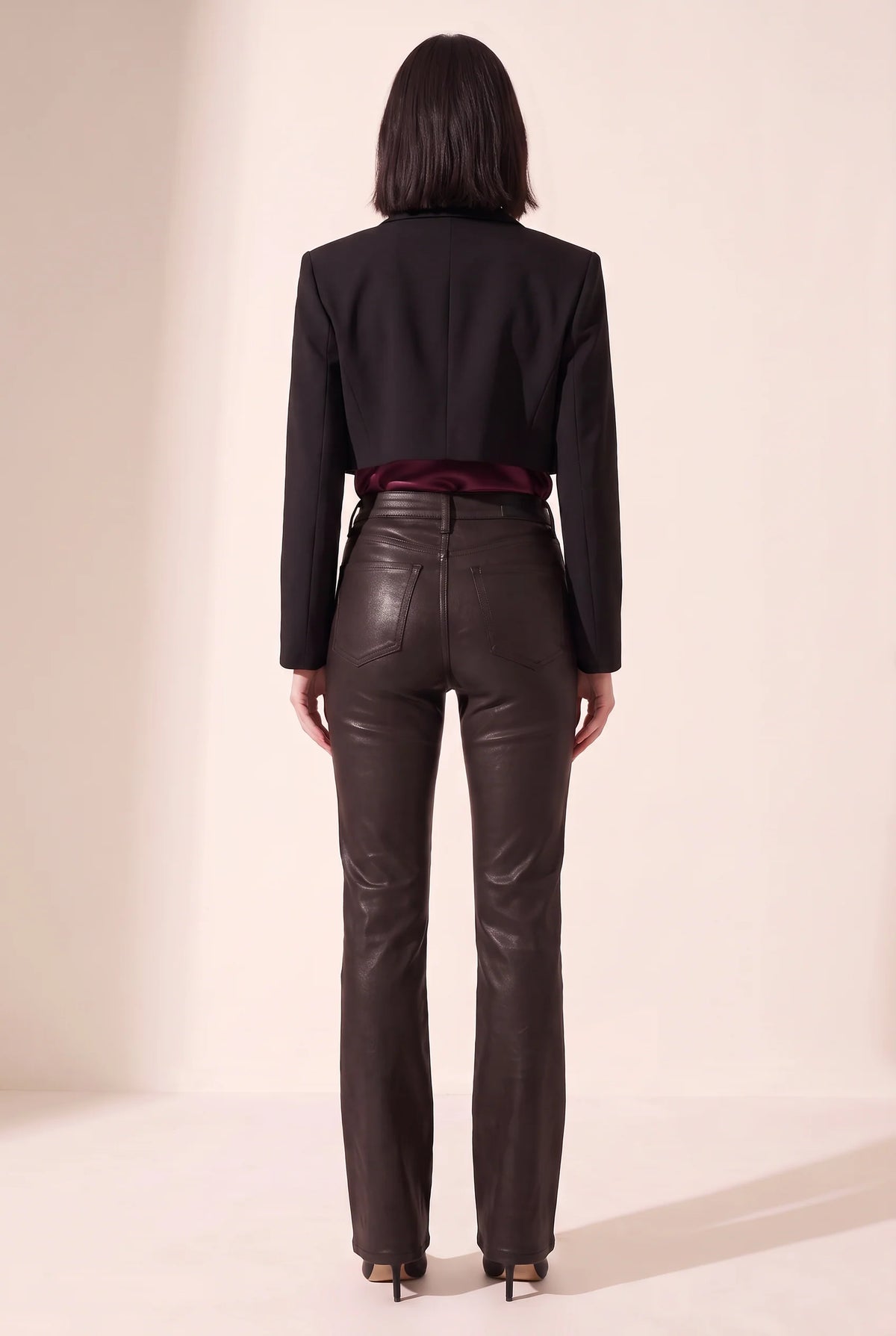 Pistola Evie High Rise Slim Boot Pants in Coated Mocha