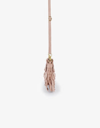 REMI/REID Vassel Fringe Faux Suede Clutch Bag in Foundation