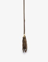 REMI/REID Vassel Fringe Faux Suede Clutch Bag in Olive
