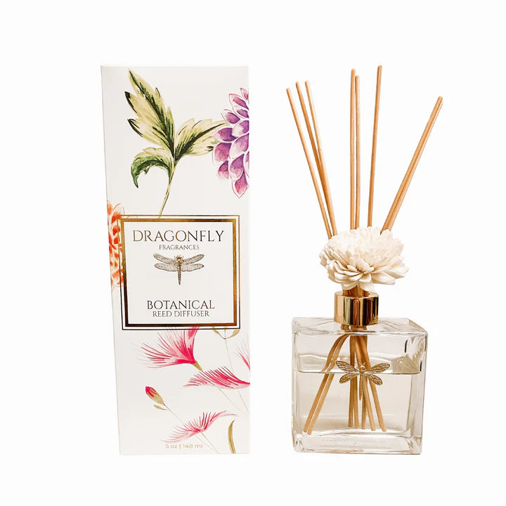 Dragonfly Wood Flower and Reeds Diffuser (Lemon + Green Tea)